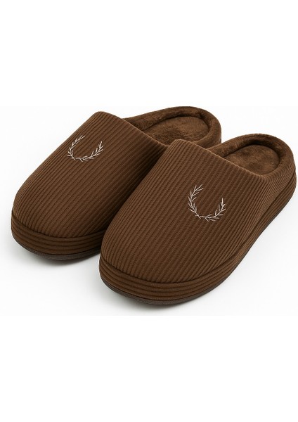 Erkek Kışlık Yumuşak Kadife Içi Fitilli Gondol Kürklü Ev Terliği