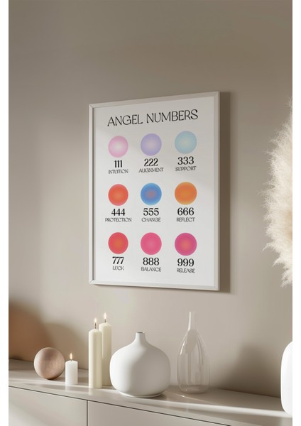 Aura Serisi Beyaz Çerçeveli Poster, Tablo No:4