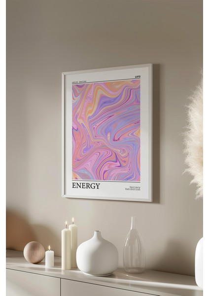 Aura Serisi Beyaz Çerçeveli Poster, Tablo No:57