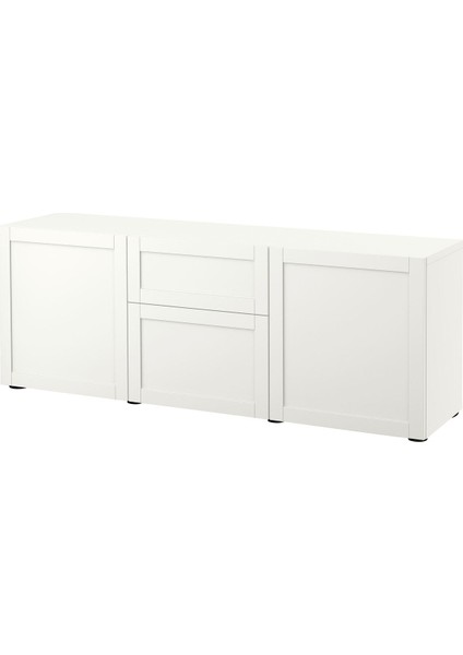 Dolap Kombinasyonu, Beyaz, 180X42X65 Cm, Hanvıken, Çıt Çıt Raylı