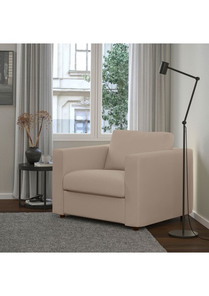 Tekli Koltuk, Hallarp Bej, Dar Kolçaklı fiyatları