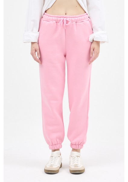 9151M Paça Lastik Cepli Eşofman Pembe