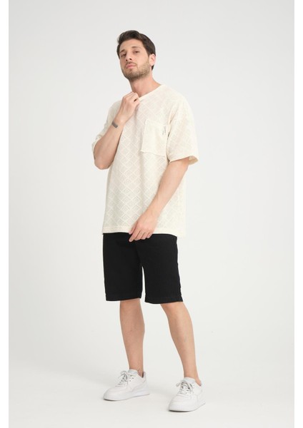 R-5832 Tek Cep Detaylı Örme Tişört