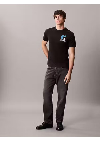Calvın Kleın Erkek Marka Logolu Organik Pamuklu Günlük Kullanıma Uygun Siyah T-Shirt LV04RC843G Ub1 modelleri