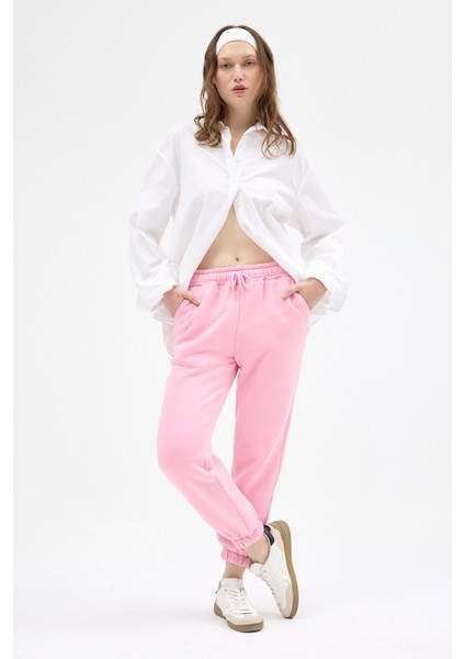 9151M Paça Lastik Cepli Eşofman Pembe