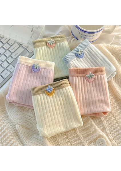 5 Çift Kadın Iç Çamaşırı Orta Bel Dikişsiz Rahat Ortaokul Öğrencileri ve Kızlar Için Nefes Alabilen Pamuklu Boxer Külot (20-70KG Giyilebilir) (Yurt Dışından) fiyatları