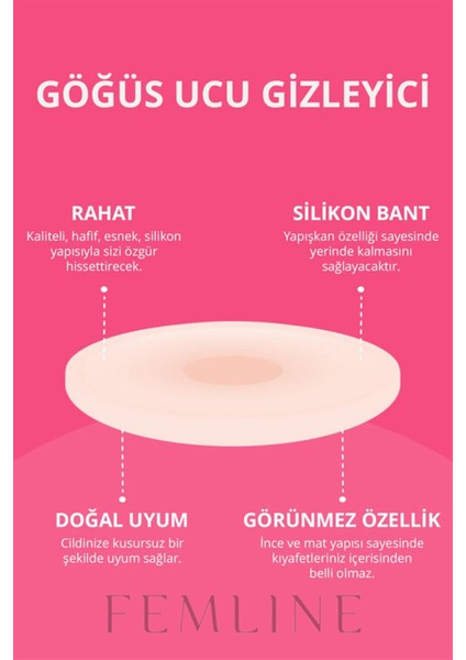 Kadın Göğüs Ucu Gizleyici ve Kapatıcı Yuvarlak Silikon Ped Düz fırsatları