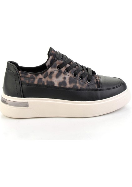 Siyah Leopar Kadın Sneaker K01179300822