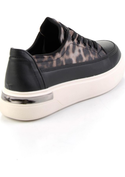 Siyah Leopar Kadın Sneaker K01179300822 modelleri