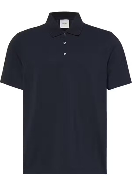 Calvın Kleın Erkek Marka Logolu Pamuklu Polo Yakalı Kısa Kollu Günlük Kullanıma Uygun Şık Görünümlü Lacivert Polo Yaka T-Shirt LV04LB220G Cef
