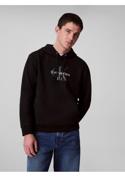 Calvın Kleın Erkek Marka Logolu Kapüşonlu Uzun Kollu Günlük Kullanıma Uygun Siyah Sweatshirt LV04RC282G Ub1 modelleri
