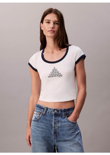 Calvın Kleın Kadın Krem T-Shirt LV047C258G Yas