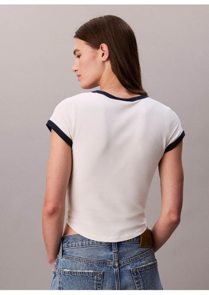 Calvın Kleın Kadın Krem T-Shirt LV047C258G Yas fiyatları
