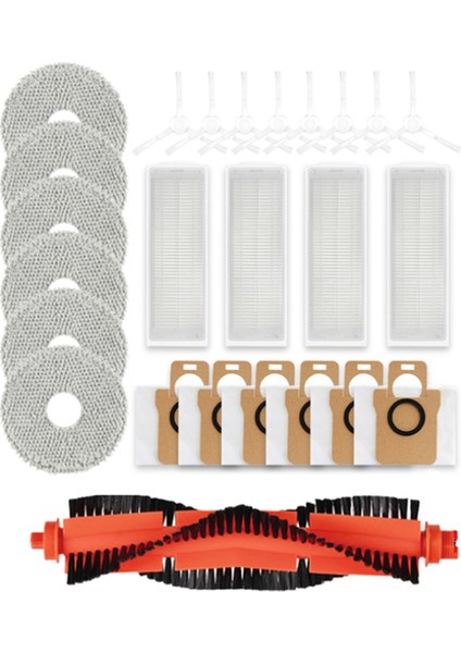 25PCS Xiaomi Mijia M30 Pro C107 Robot Vakum Ana Yan Fırça Mop Bezi Hepa Filtre Toz Çantası (Yurt Dışından)