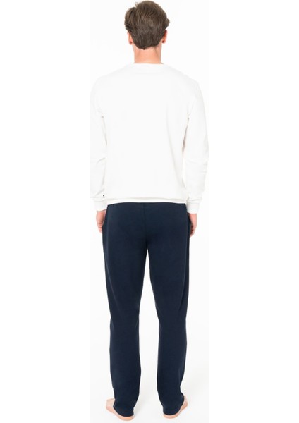 Erkek Bisiklet Yaka Uzun Kollu Pijama Takımı S26925 Rahat Kumaş modelleri