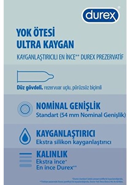 Yok Ötesi XL 60'lı İnce Prezervatif Kayganlaştırıcı Etkisiyle Rahat Kullanım
