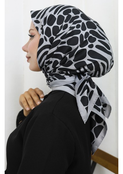 Dijital Rayon Eşarp 70302-07 Siyah Gümüş Gri fiyatları