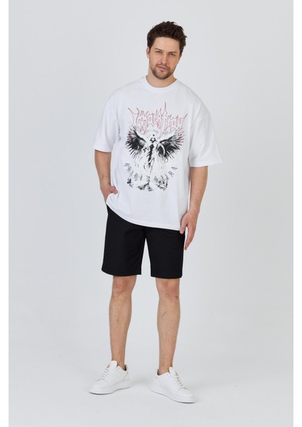 R-5859 Ön Baskı Detaylı Süprem Tişört