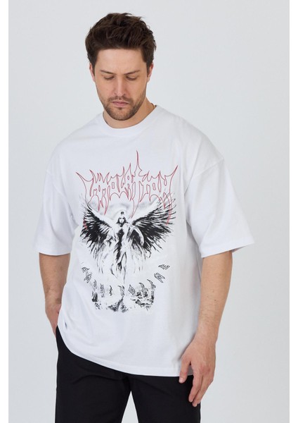 R-5859 Ön Baskı Detaylı Süprem Tişört fiyatları