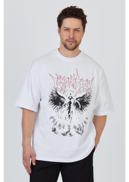 R-5859 Ön Baskı Detaylı Süprem Tişört modelleri