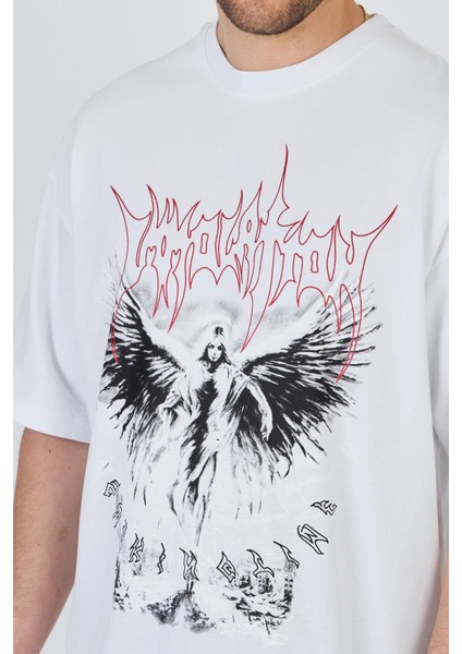 R-5859 Ön Baskı Detaylı Süprem Tişört fırsatları