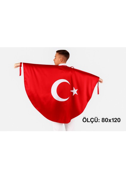 25 Adet Türk Bayraklı Çocuk Pelerin |23 Nisan–29 Ekim–19 Mayıs–10 Kasım | 80*120