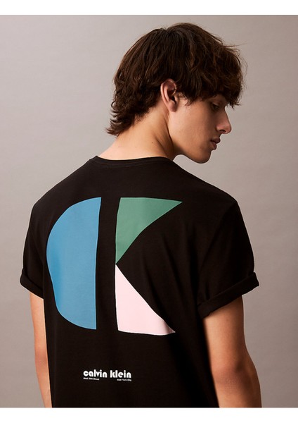 Calvın Kleın Erkek Marka Logolu Organik Pamuklu Günlük Kullanıma Uygun Siyah T-Shirt LV04RC827G Ub1 fırsatları