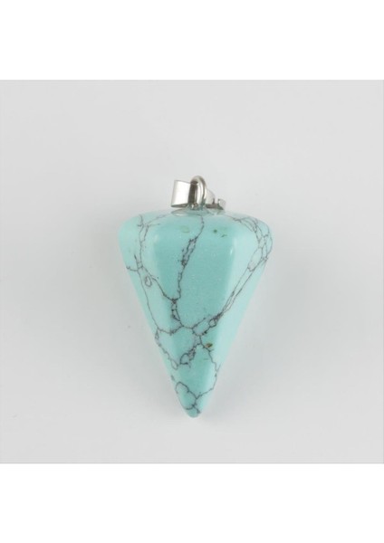 Ds-Derin Turkuaz Pandül Doğaltaş Kolye Ucu-Turkuaz