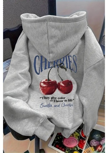 Flavor Cherris Sırt Baskılı Içi Pamuklu Unisex Sweatshirt