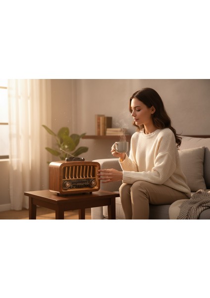 Eskitme Görünüm Nostalji Radyo, Bluetooth Özellikli Nostaljik Radyo fiyatları