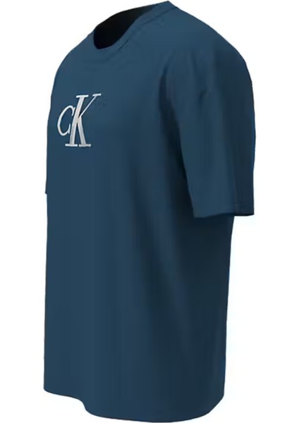 Calvın Kleın Erkek Marka Logolu Organik Pamuklu Günlük Kullanıma Uygun Mavi T-Shirt LV04RC857G C3I fiyatları