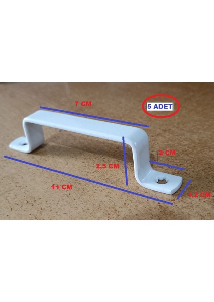 Demir Doğrama Kulbu Küçük Beyaz 5 Adet fiyatları