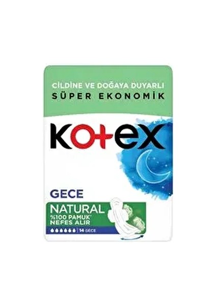 Natural Gece Hijyenik Ped Hipoalerjenik 14'lü 4 Adet Pamuklu Nefes Alabilir Yüzey indirimleri