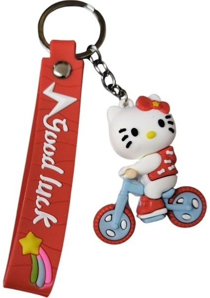 Renkli Silikon Anahtarlıklar-Beyaz Hello Kitty