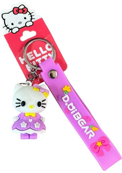 Sasta Lisanslı Silikon Anahtarlık 582648-MOR Hello Kitty