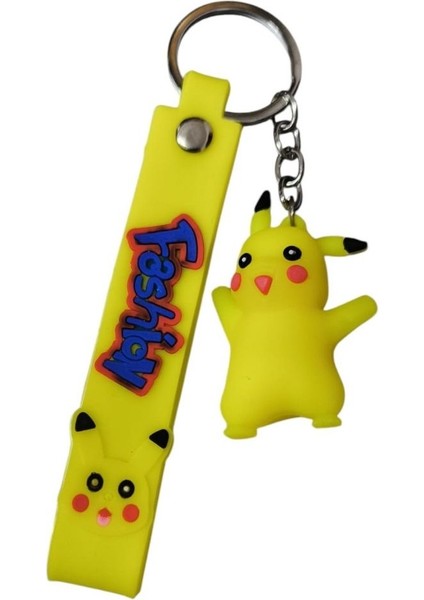 Renkli Silikon Anahtarlıklar-Sarı Pikachu 1