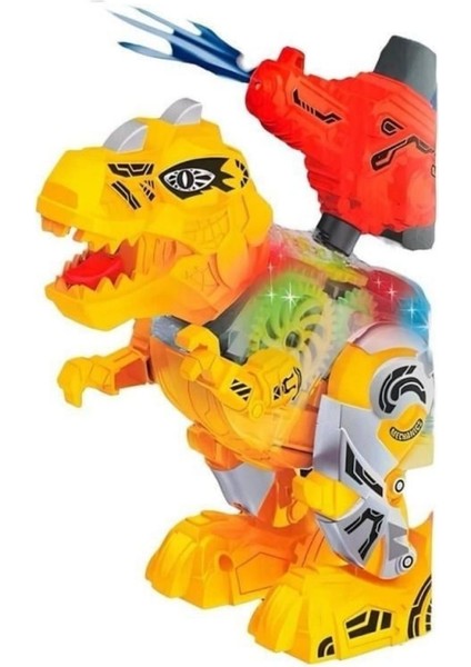 Toysan Projeksiyonlu Su Püskürten Sesli Işıklı Yürüyen Dinozor 927-SARI