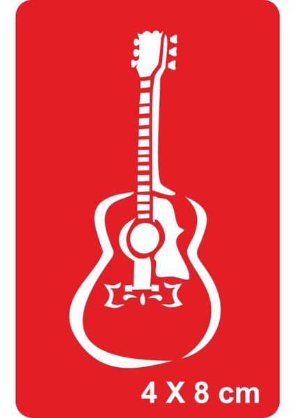 Klasik Gitar Tattoo Geçici Dövme Şablonları Kına Kalıpları