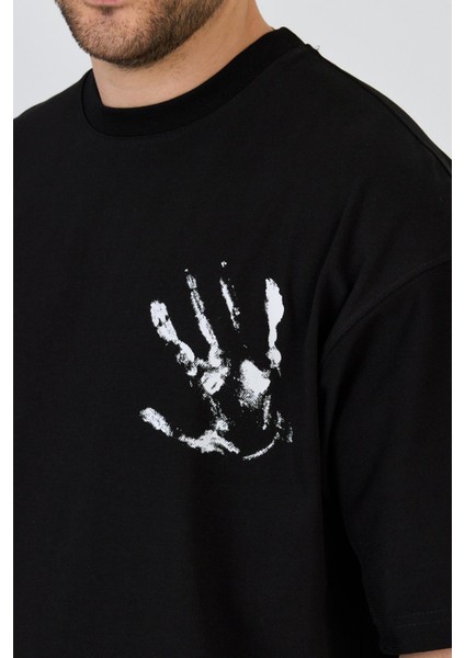 R-5863 Ön ve Arka Baskı Detaylı Süprem Tişört modelleri