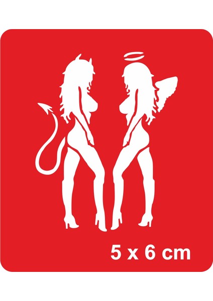 Şeytan ve Melek Kızlar Tattoo Geçici Dövme Şablonları Kına Kalıpları