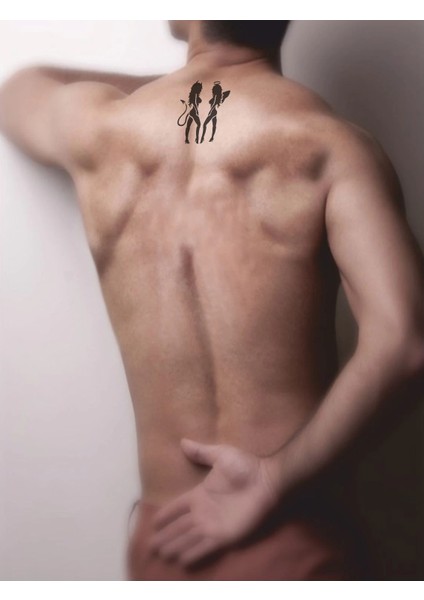 Şeytan ve Melek Kızlar Tattoo Geçici Dövme Şablonları Kına Kalıpları fiyatları