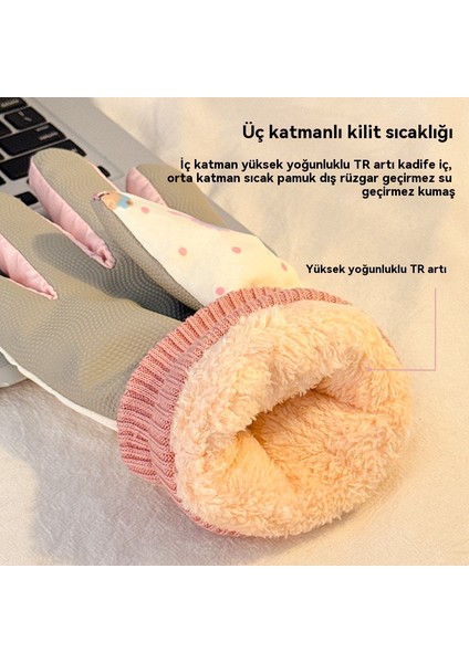 Ekstra Yün Katmanlı, Dokunmatik Ekran Uyumlu, Su ve Soğuktan Koruyan Eldiven (Yurt Dışından) fırsatları