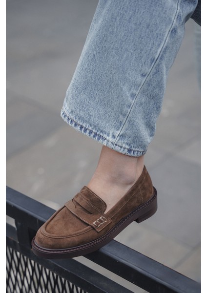 Kadın Loafer Günlük Klasik Ayakkabı Casual Makosen Fonle Kahve Süet fiyatları