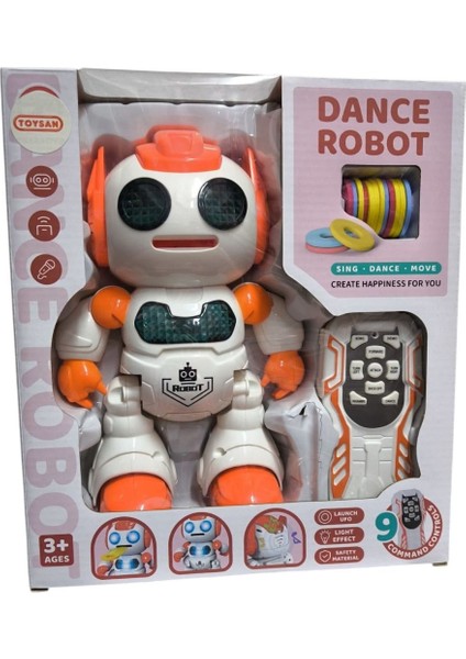 Toysan Kumandalı Disk Atan Robot 606-30-TURUNCU