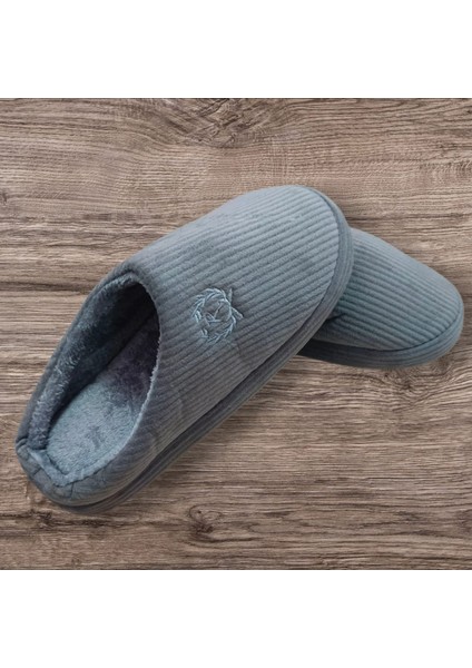 Kışlık Erkek Ev Terliği Gri Spor