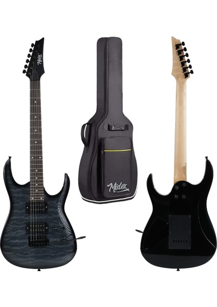 CRADE-25AMP Grey Rosewood Super Strat Kasa Hh Yüksek Kaliteli 25W Amfili Elektro Gitar Seti fırsatları
