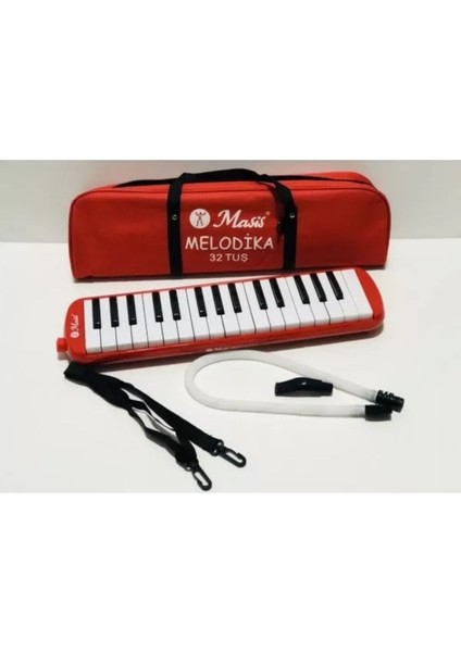 Masis 32 Tuşlu Ekonomik Melodika-Kırmızı