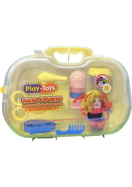 Paff Çantalı Oyun Hamuru Berber Seti 2359-SARI