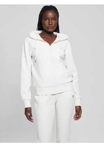 Olympe Fermuarlı Kapüşonlu Kadın Sweatshirt V4YQ06KCAY2
