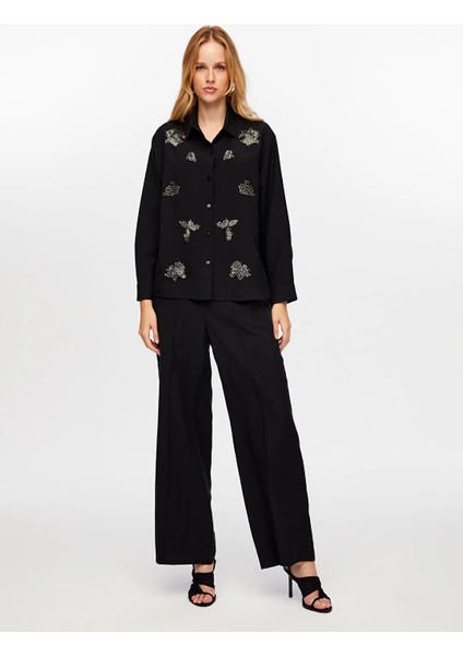 Boncuk Nakış Detaylı Tenselli Kadın Gömlek W26GML010 fiyatları